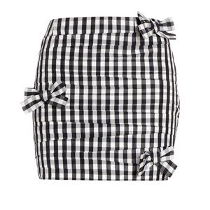 Tafi Bow-Embellished Gingham Miniskirt